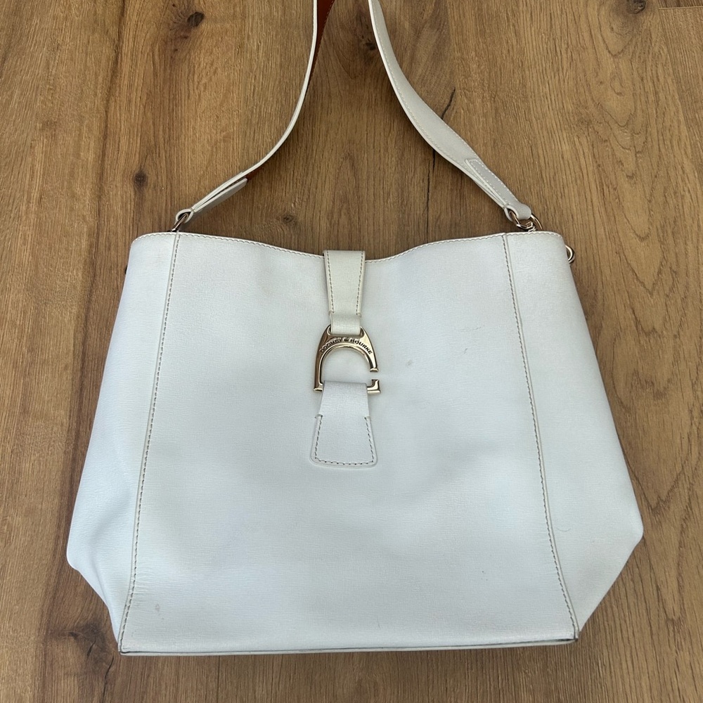 Dooney & Bourke White Shoulder Bag with Insert